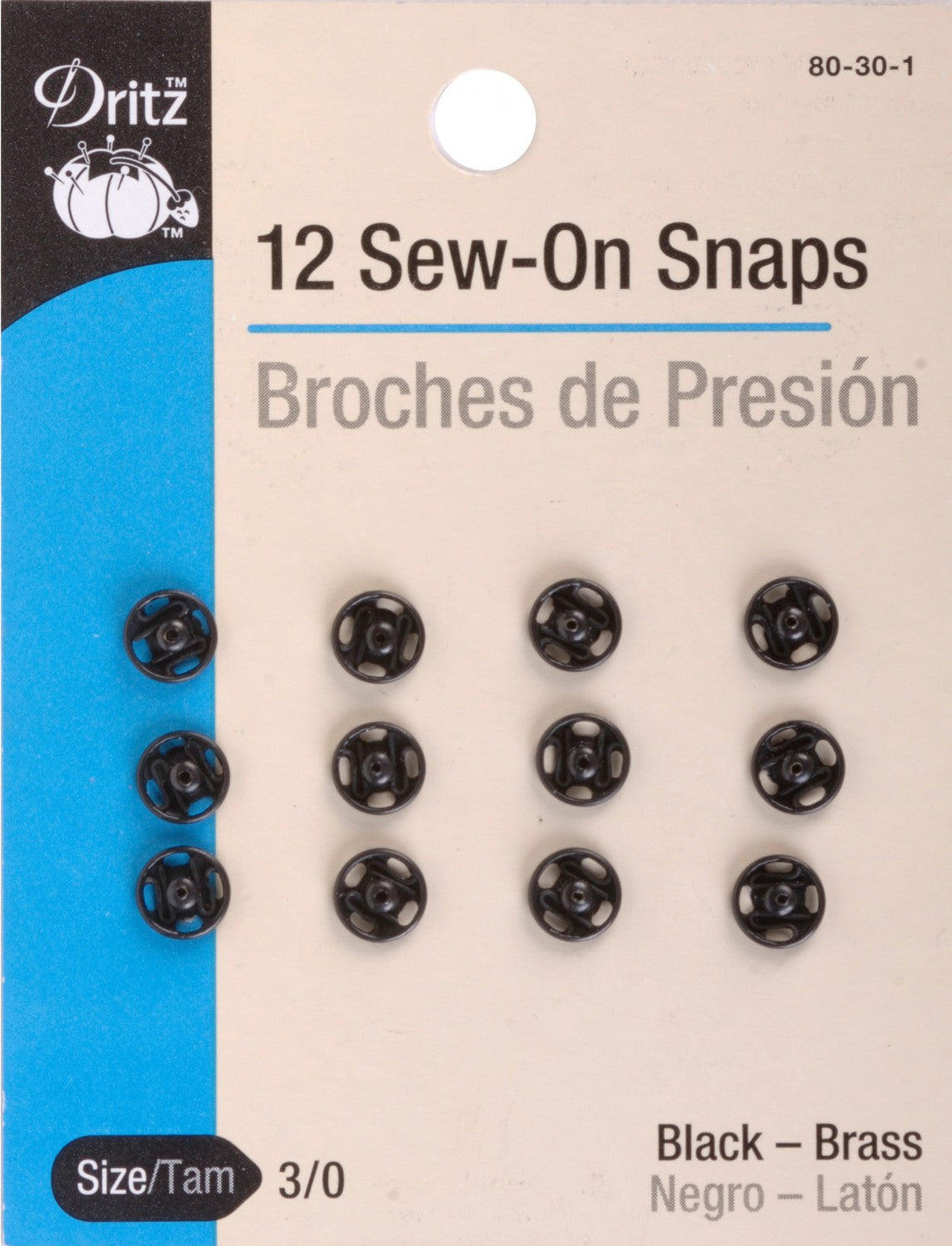 Snap Sew-On Size 3/0 Black # 80-30-1 Sku: 8253 – CraftTownFabrics